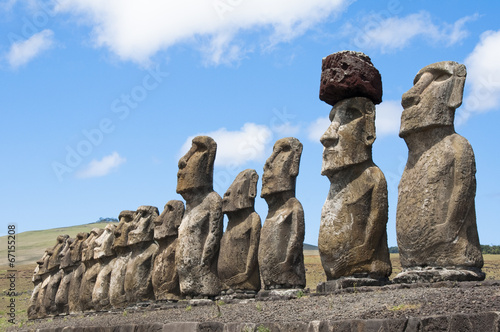 Moais in Ahu Tongariki, Easter island (Chile)