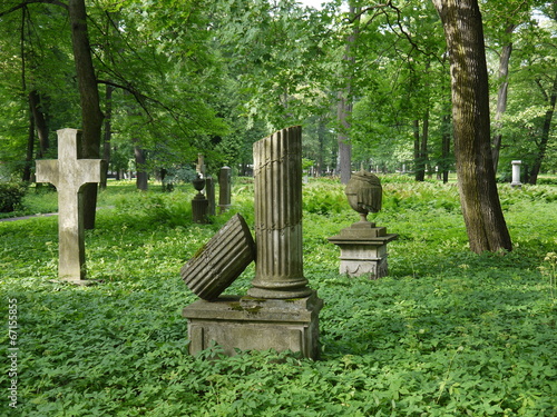 Old cemetery  ruins with crosses