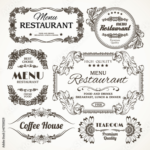 Floral restaurant labels