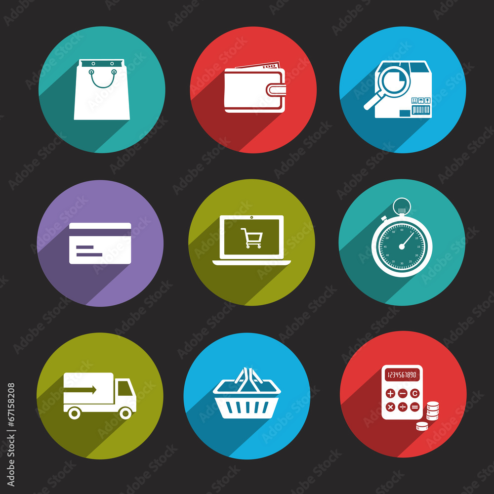 Online Shopping Icons Flat Online Shopping Icons Flat