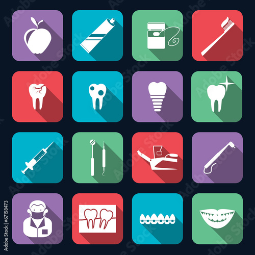 Dental Icons Flat
