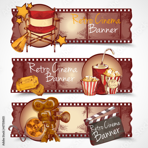 Retro cinema banners