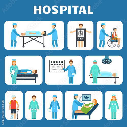 Medical flat pictograms set