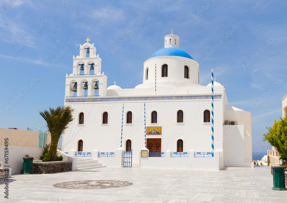 The Orthodox Church in Oia, Santorini. The Orthodox Church in Oia, Santorini.