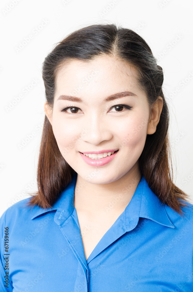 Image of a young woman with a lovely look and charming smile Image of a young woman with a lovely look and charming smile