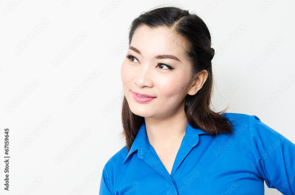 Image of a young woman with a lovely look and charming smile Image of a young woman with a lovely look and charming smile