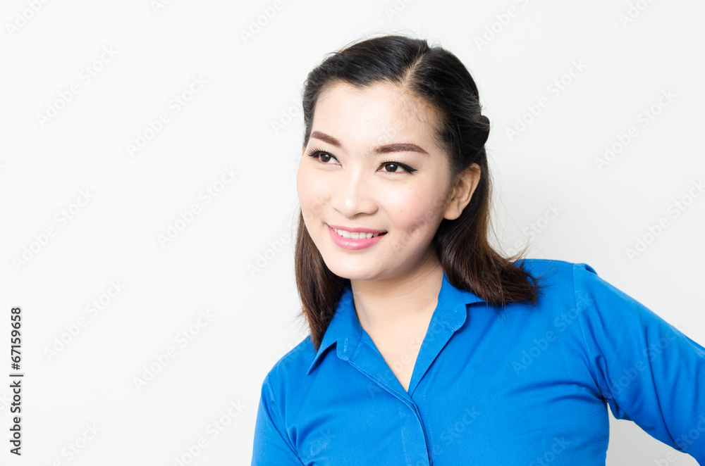 Image of a young woman with a lovely look and charming smile Image of a young woman with a lovely look and charming smile