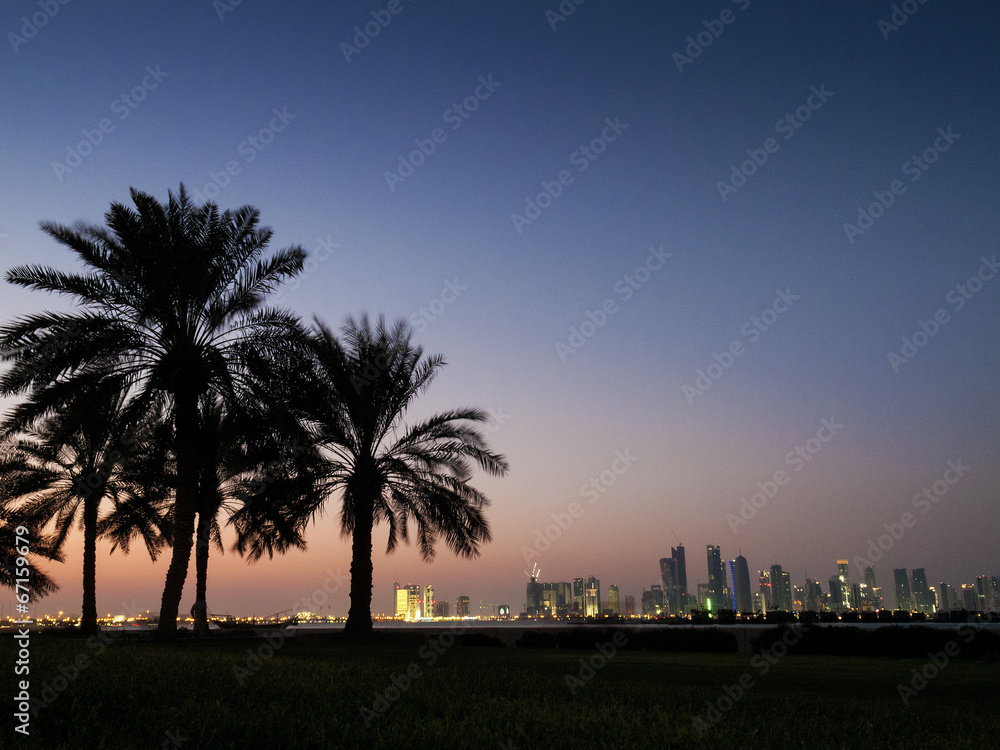 Obraz premium doha skyline in qatar