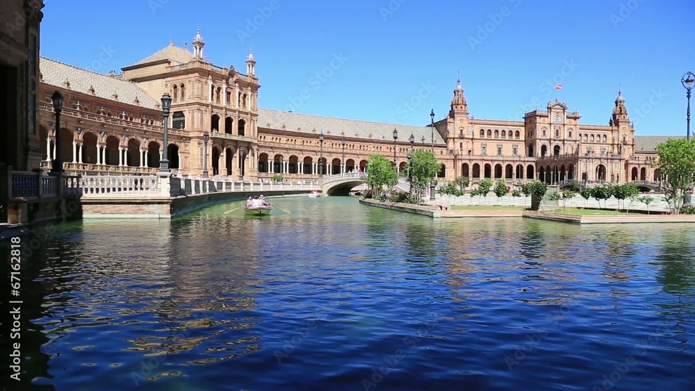 Seville, Spain - famous Plaza de Espana. Old landmark. Seville, Spain - famous Plaza de Espana. Old landmark.