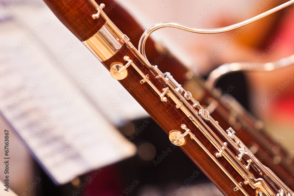 Naklejka premium Fragment bassoons in a symphony orchestra