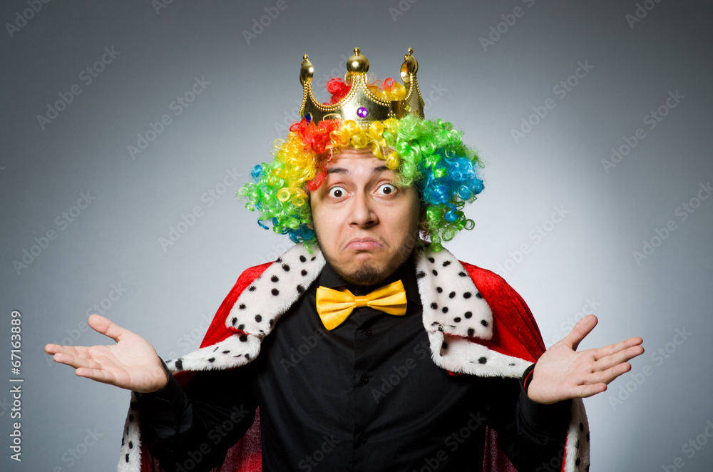 King businessman in funny concept King businessman in funny concept