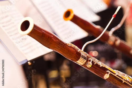 Fragment bassoons in a symphony orchestra photo