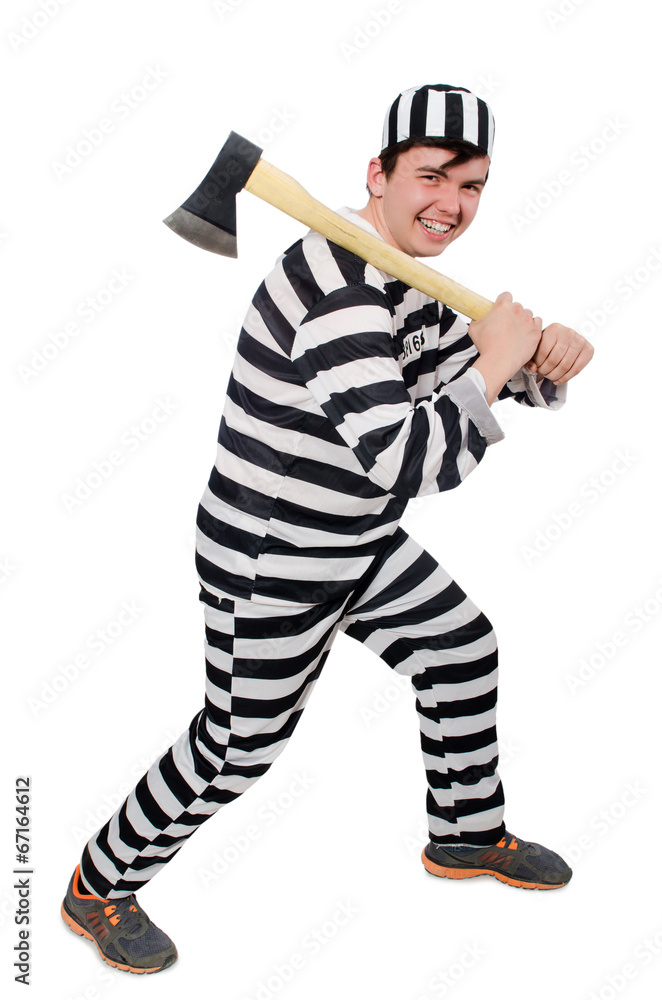 Funny prison inmate in concept Funny prison inmate in concept