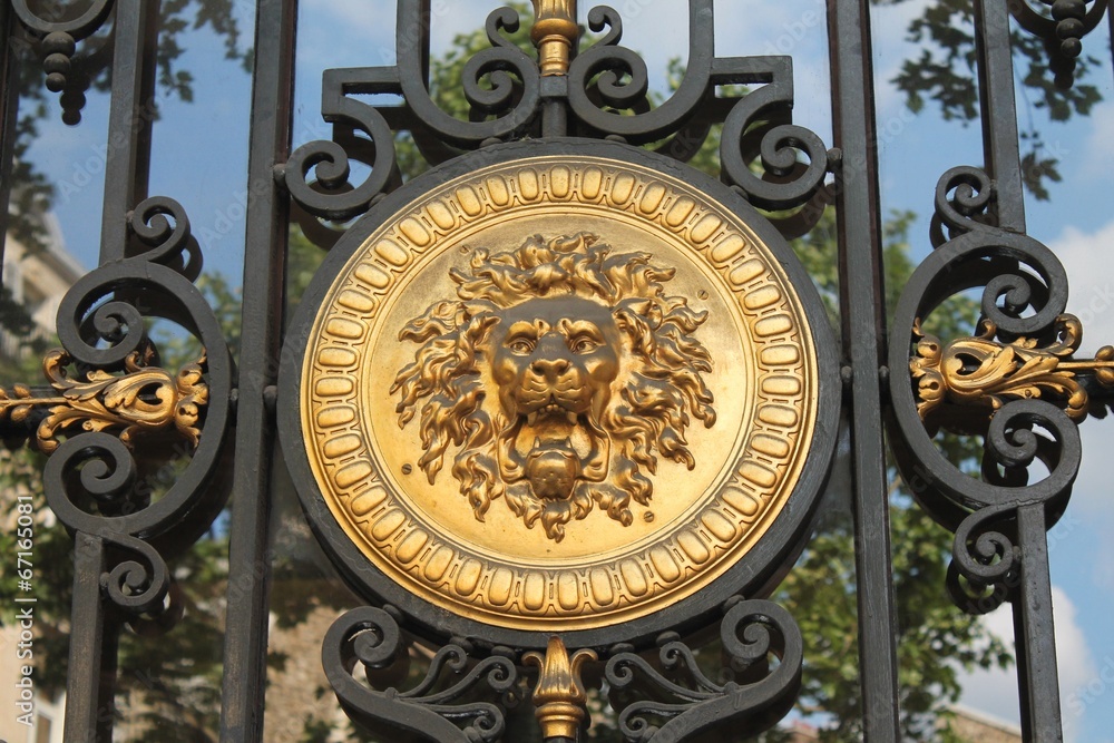 Golden lion medallion