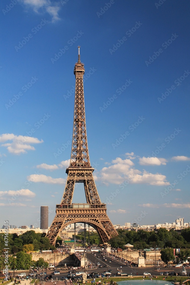 Eiffel Tower on a sunny day in Paris