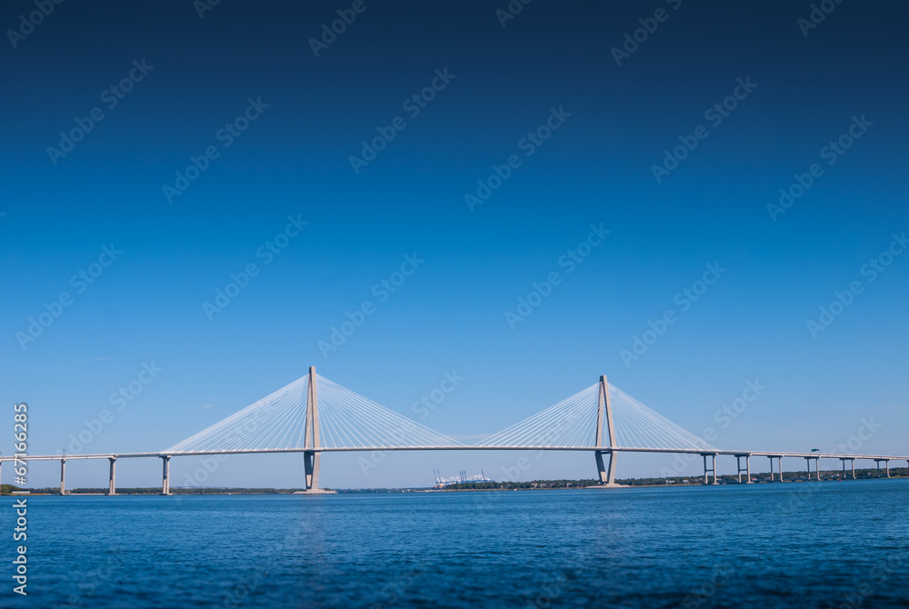 Suspension Bridge Over Bay