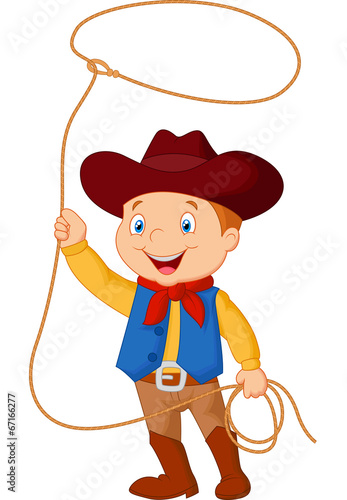Cowboy kid twirling a lasso