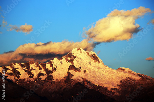 Alpine landscape in Cordilera Blanca, Peru, South America photo