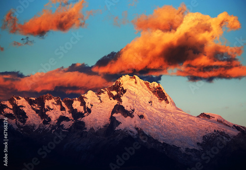 Alpine landscape in Cordilera Blanca  Peru  South America