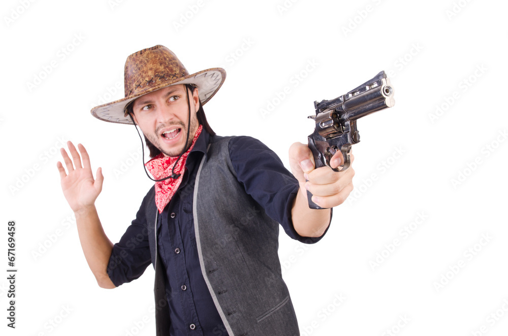 Cowboy isolated on the white background Cowboy isolated on the white background