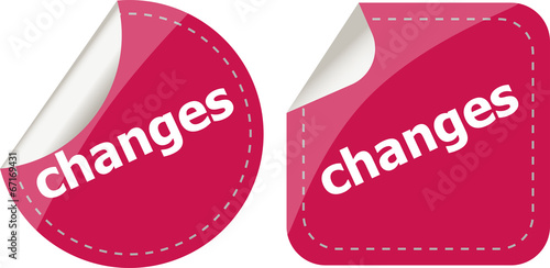 changes stickers set, icon button isolated on white