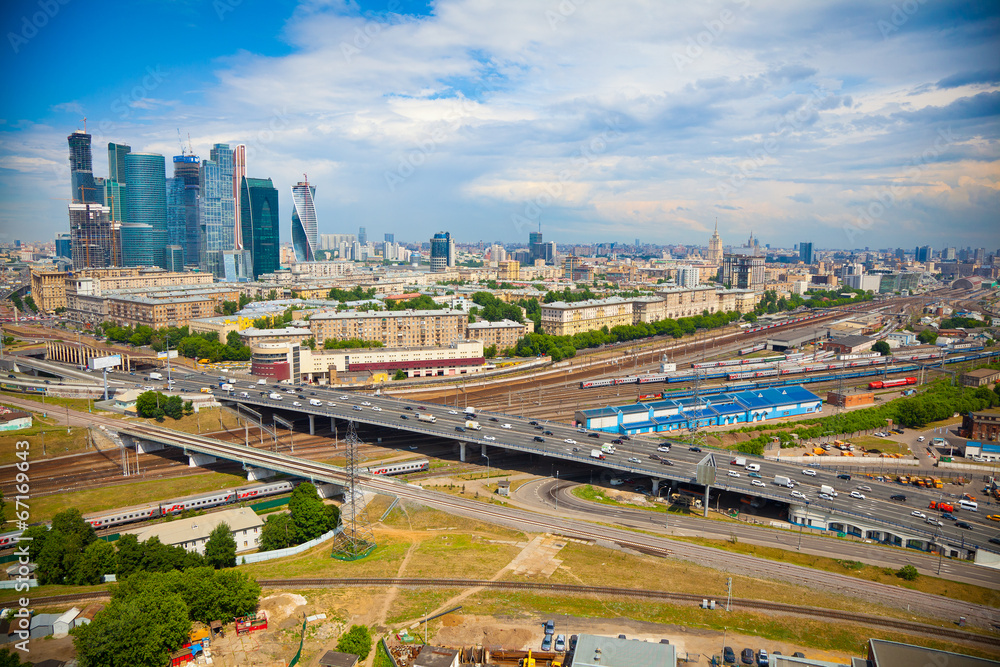 Fototapeta premium Widok Moskwy i centrum biznesowego Moscow-City