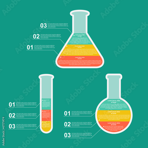 Set flat modern infographic on science and medicine.