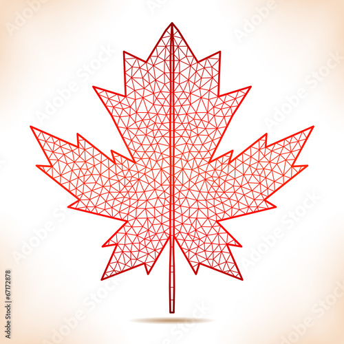 Geometric red leaf.