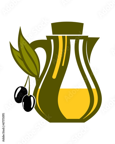Jar of fresh golden olive oil
