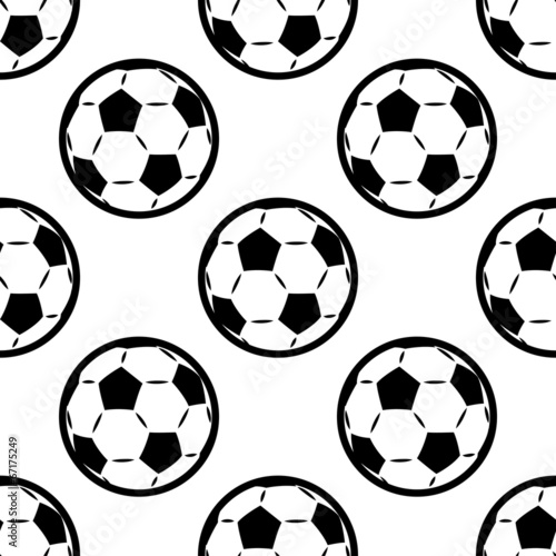 Seamless background pattern of footballs