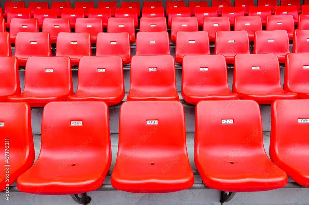 Naklejka premium Red seats at the stadium