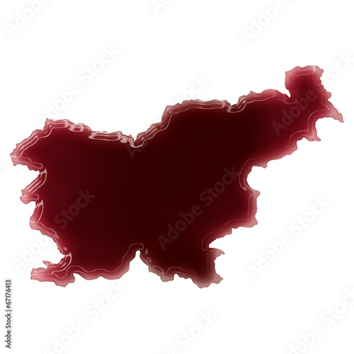 A pool of blood (or wine) that formed the shape of Slovenia. (se photo