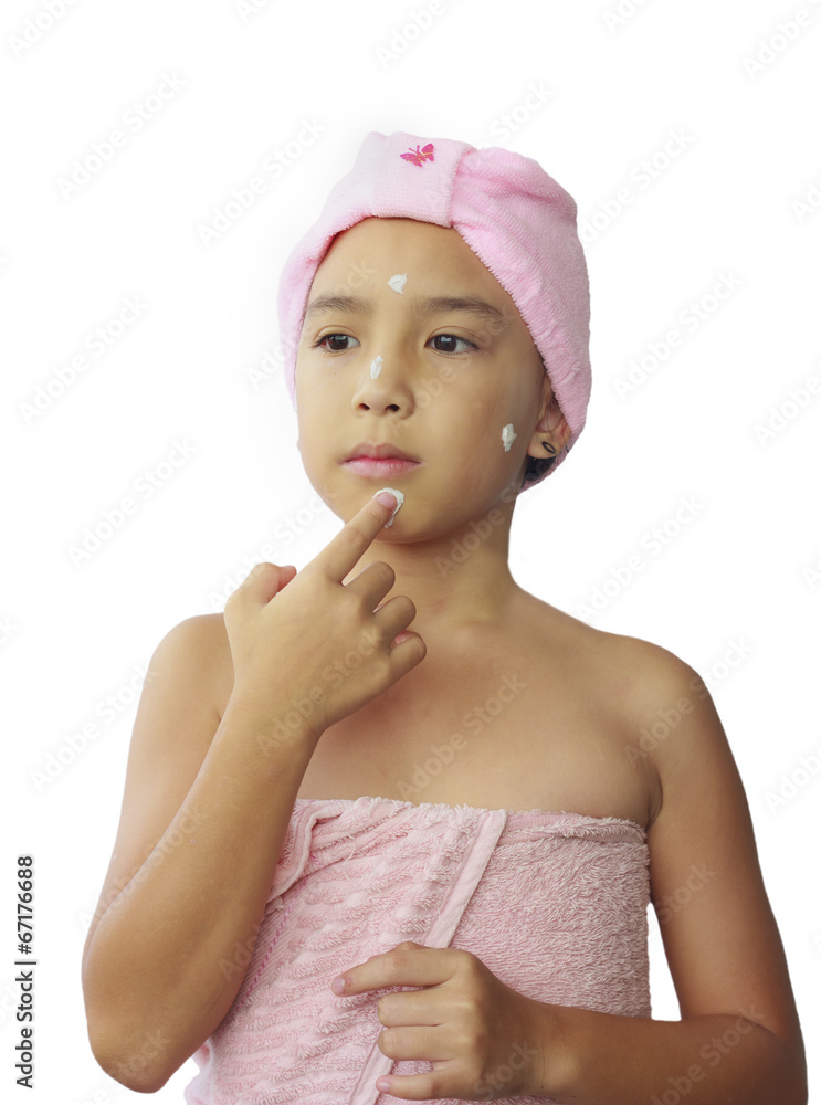 beautiful asian girl applying moisturize cream beautiful asian girl applying moisturize cream