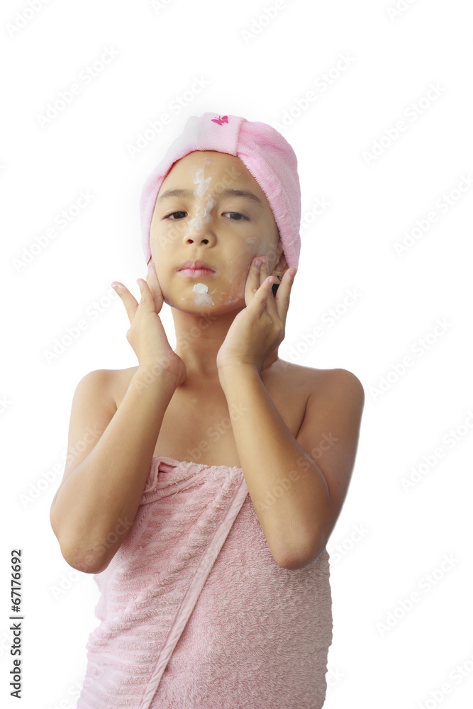 beautiful asian girl applying moisturize cream beautiful asian girl applying moisturize cream
