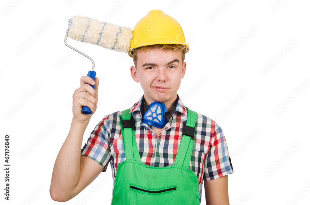 Funny painter isolated on white Funny painter isolated on white