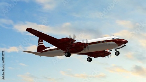 Douglas DC-7 Airplane in fly - close up photo