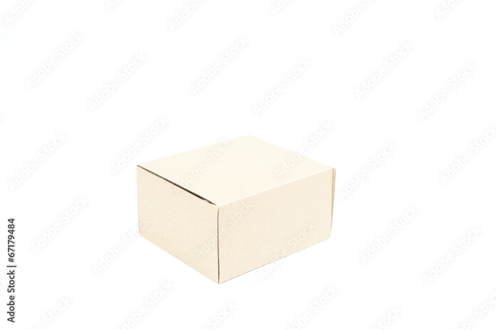 Brown paper box on white background. Brown paper box on white background.