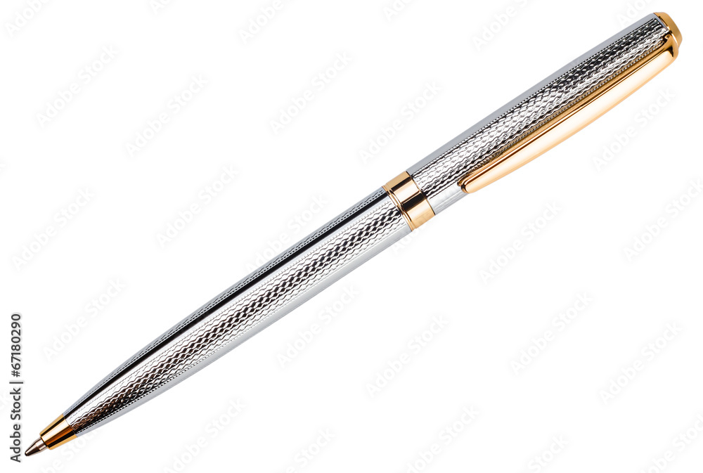 silver pen isolated on white background silver pen isolated on white background