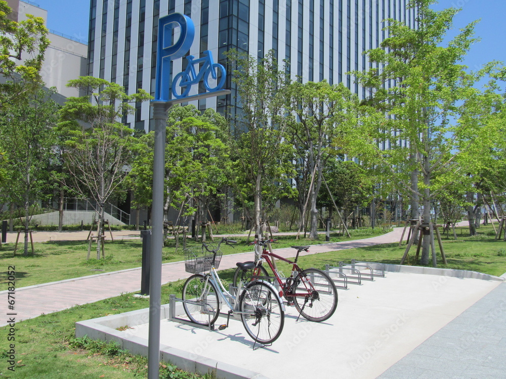 Obraz premium 公園の駐輪場