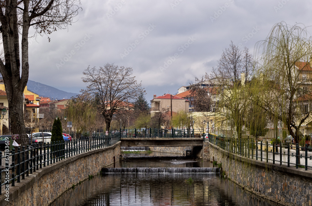 The river of Florina, a winter destination in northern Greece