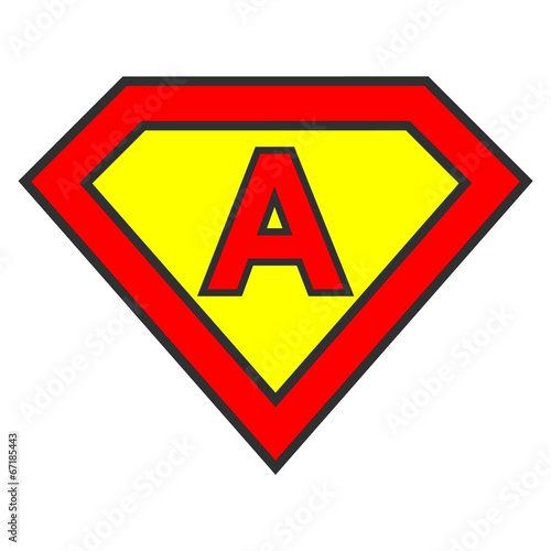 Cyrillic alphabet letter in Superman logo style