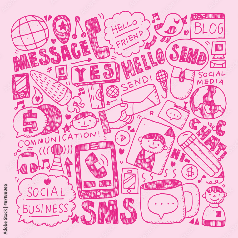 doodle communication background doodle communication background