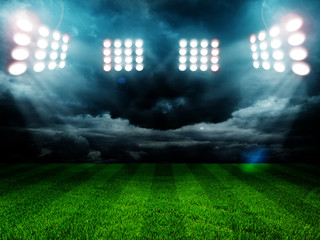 stadium lights at night and stadium
