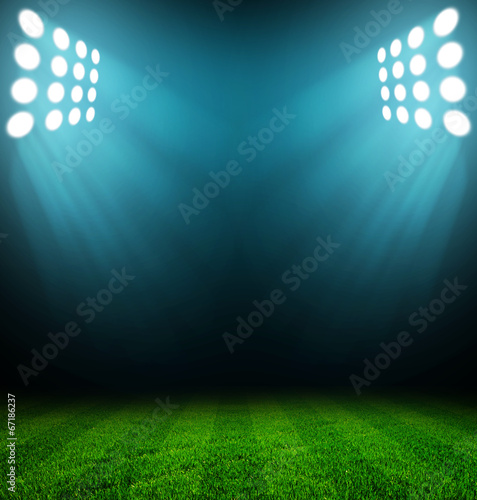 stadium lights at night and stadium