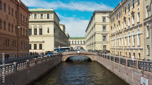 Moika River Embankment. St. Petersburg. Russia. timelapse photo