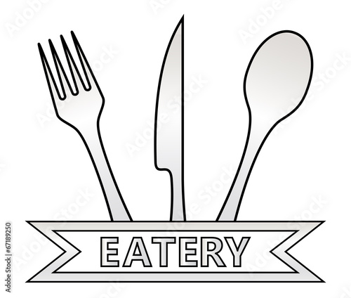 metal eatery symbol on white background