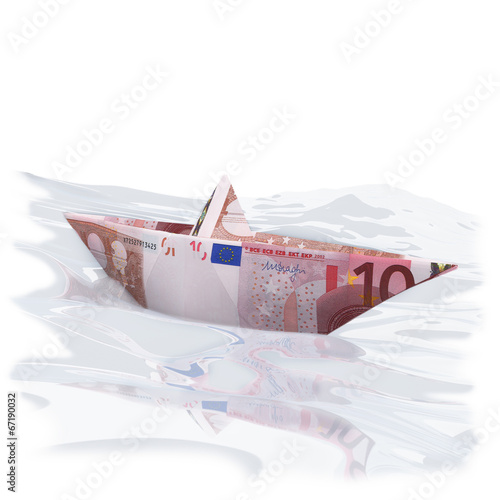 Papierschiffchen mit 10 Euro