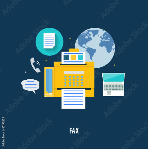 Fax icon in flat design