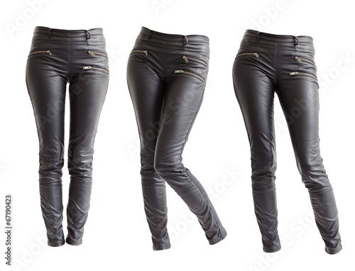 Foto Black leather pants
