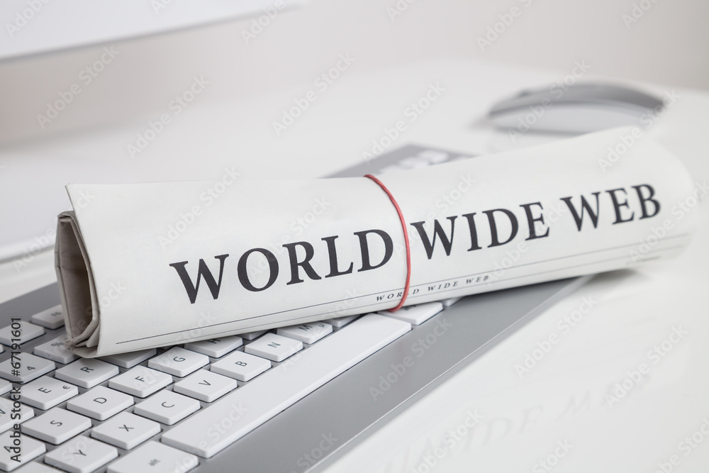 Fototapeta premium world wide web auf zeitung